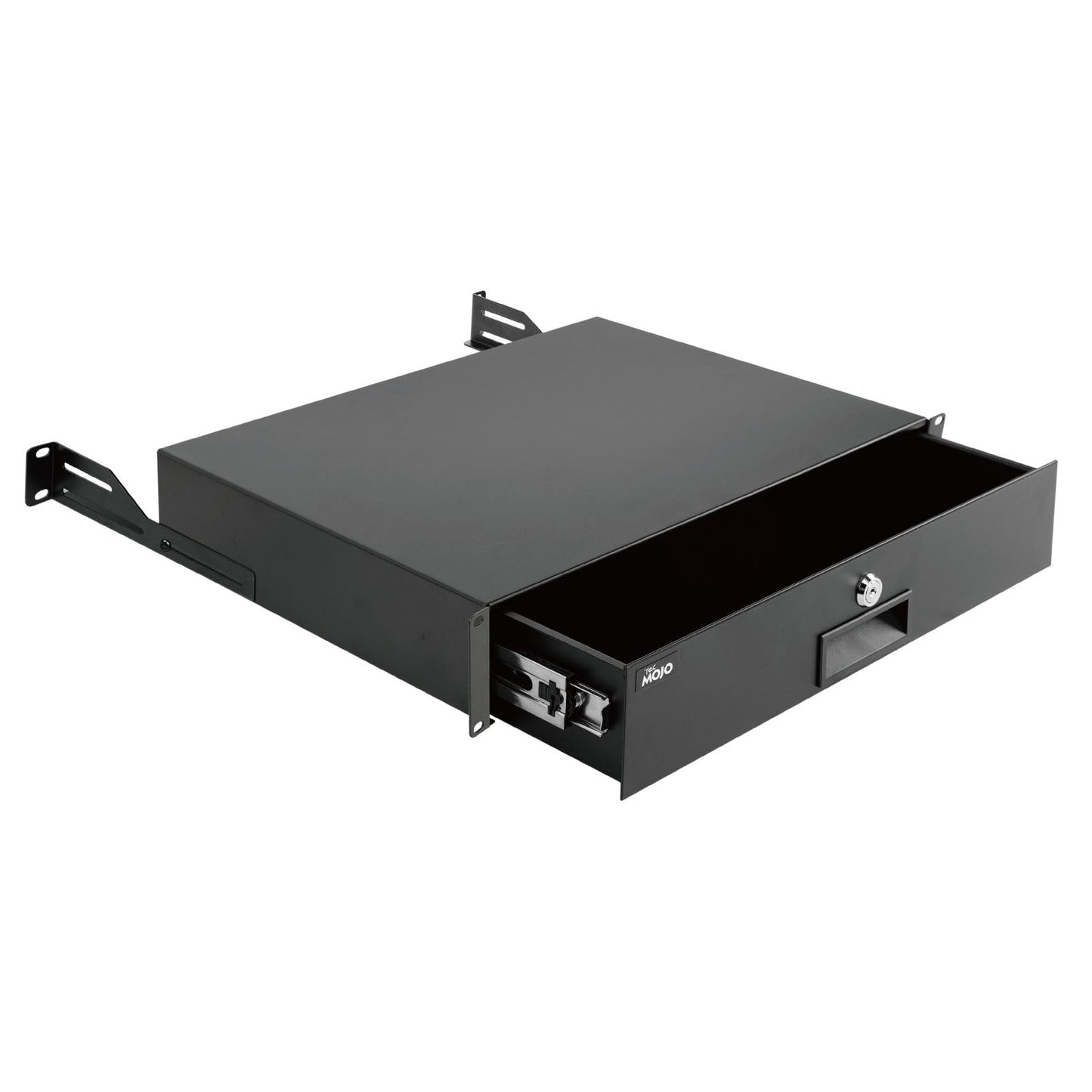 Tecmojo 2U Rack Drawer,Rack Mount Drawer for 19in Network Equipment/Server/AV Rack or Cabinet Enclosure,Sliding and Lockable Server Rack Drawer - Load-Bearing 44lb (20kg),with Cable Management Holes