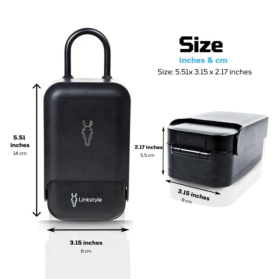 LINKSTYLE Matrix II Smart Key Lock Box with WiFi Hub for Anywhere Access, Waterproof, Bluetooth, Fingerprint, Wall Mounted, Door Handle for Outdoor, Airbnb, Realtors, Garage, Car