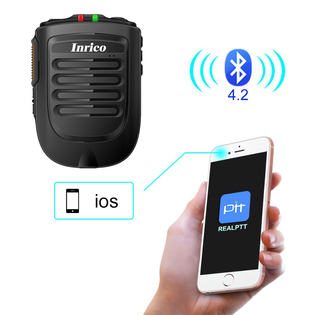 Inrico ANYSECU Wireless PTT Microphone B01 iOS Version B02 Wireless PTT Button for Zello ptt Button Speaker for iOS and Android Phone