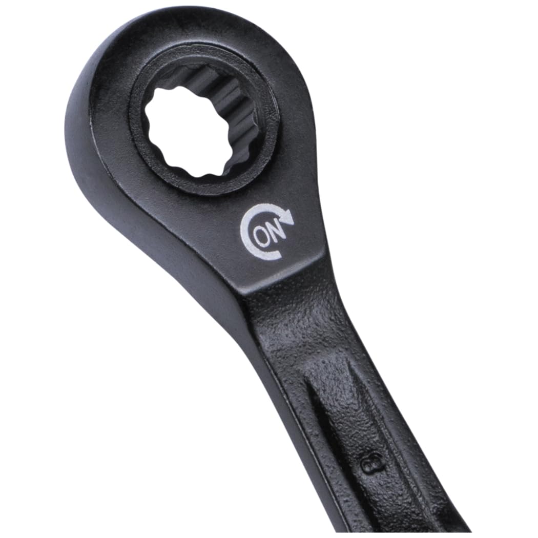Klein Tools 69408MG Ratcheting Combination Wrench Set, Metric, 8-Piece, 8 to 19 mm, Steel Alloy, Foam Pouch, 90-Tooth