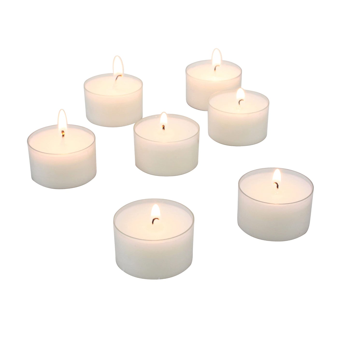 Stonebriar Bulk 192 Pack Unscented Smokeless Long Burning Clear Cup Tea Light Candles with 8 Hour Extended Burn Time
