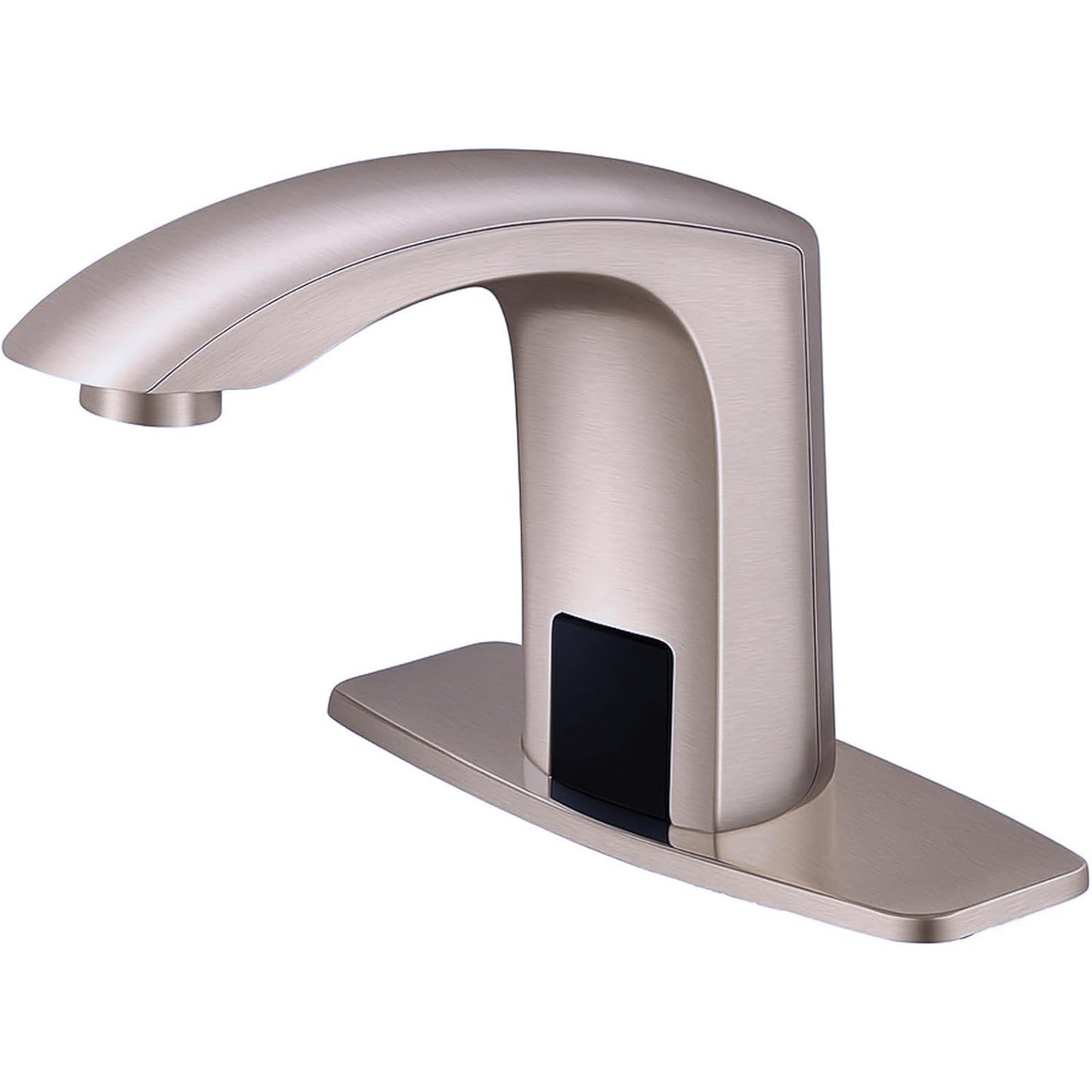 Luxice Sensor Automatic Touchless Bathroom Sink Faucet Hot & Cold Mixer Cover Plate Included Faucet, Brushed Nickel