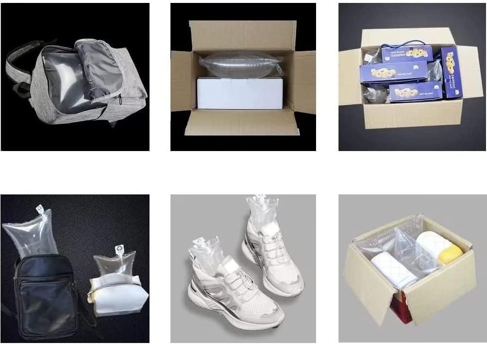 Miupoo Packaging Air Bags,Clear Plastic Inflatable Air Packaging Protector Bag with Free Pump Cushion,Air Cushion Blocking Packaging Bag,10x12 Inches,100 Pieces