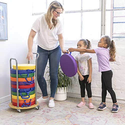 ECR4Kids Mobile Cushion Cart, Storage Trolley, Silver