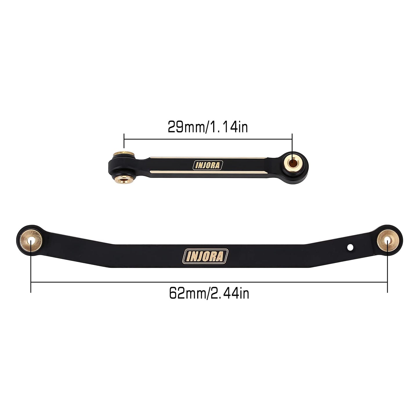 INJORA RC Black Brass Upgrades Steering Knuckle,Diff Cover and Steering Rod Tie Links Set for 1/24 RC Crawler Car Accessories Axial SCX24 Gladiator Bronco AXI90081 Upgrades Parts