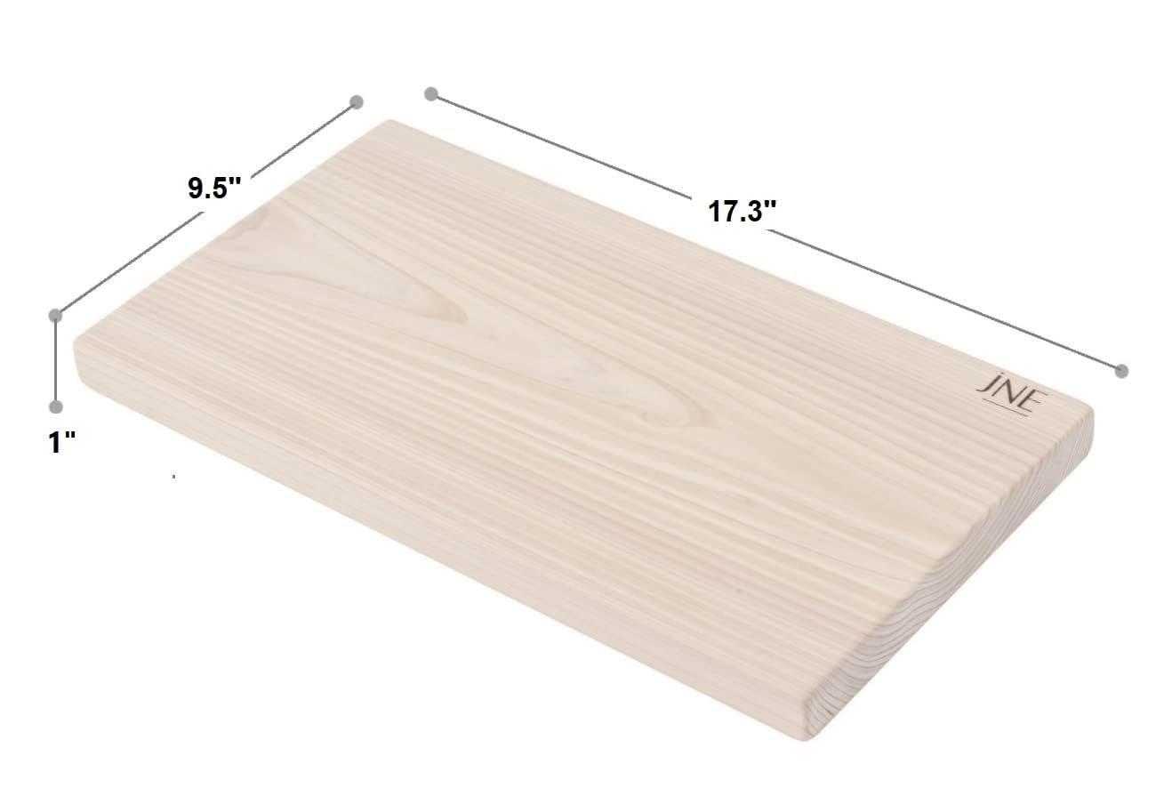 Hinoki Cypress Reversible Wood Cutting Board, 17.3" x 9.5" x1", Chopping Board, Butcher Board, Serving Board, Solid Single Piece, No Joint, No Glue | Holiday Gift