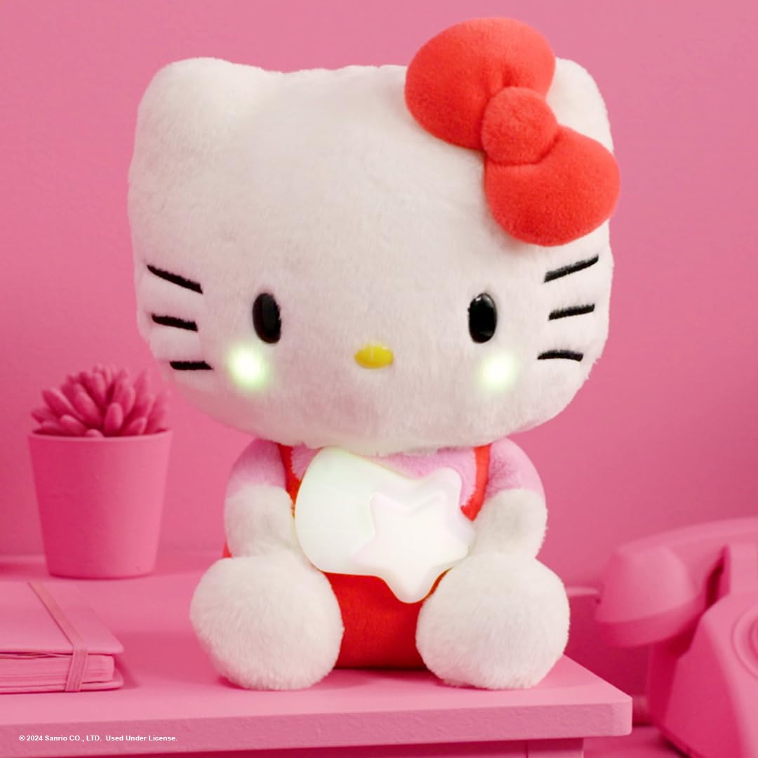 Hello Kitty and Friends - Hello Kitty 10-inch Illuminating Feature Plush - 5 Colors and Twinkle Sounds - Amazon Exclusive - Officially Licensed Sanrio Product from Jazwares - Ages 6+