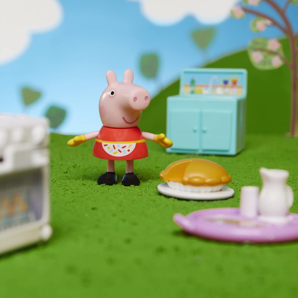 Peppa Pig Peppa’s Club Peppa Loves Baking Little Spaces Themed Preschool Toy, Includes 1 Figure and 5 Accessories, for Ages 3 and Up
