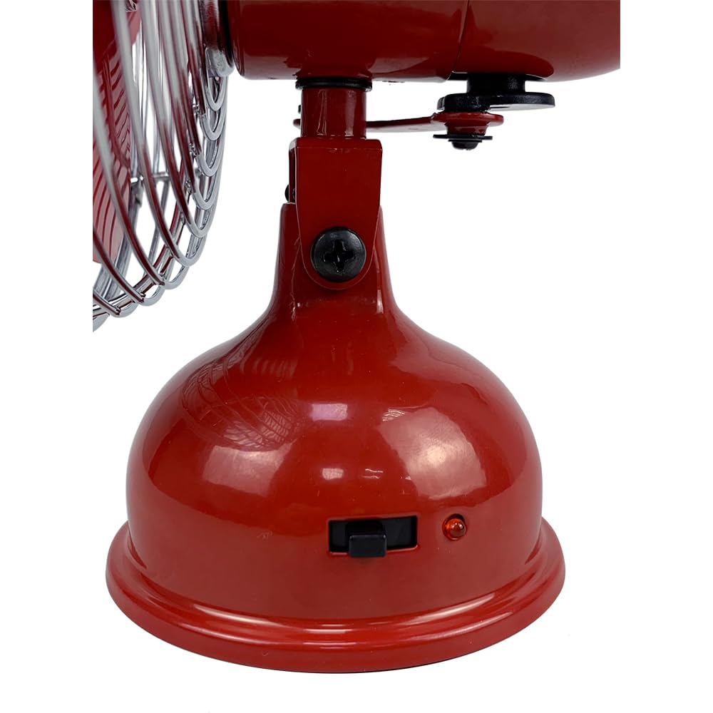 Good Housekeeping (92521) All-Metal USB-Powered 5" Oscillating Personal Fan (Crimson Red)