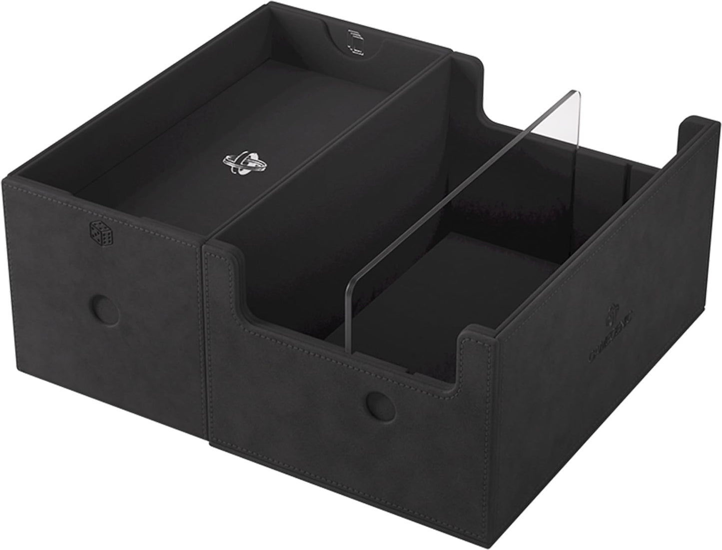 Gamegenic Game's Lair 600+ Convertible Deck Box - Double-Sleeved Card Storage, Holds up to 600 Cards, Premium Card Game Protector, Nexofyber Surface, Black Color, Made