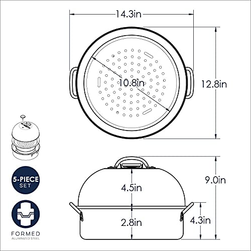 Nordic Ware Stovetop Kettle Smoker, Full Size, Red