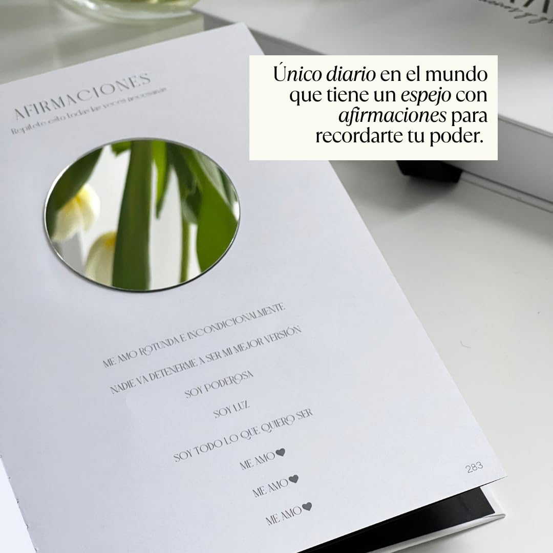 Daily Gratitude Journal & Dreams Planner (Spanish Edition) | Undated 2-in-1 | For Mindfulness, Purpose & Success | Includes Mirror for Affirmations & Luxury Gift Box – Stay present while achieving your dreams - Diario de Sueños y Gratitud