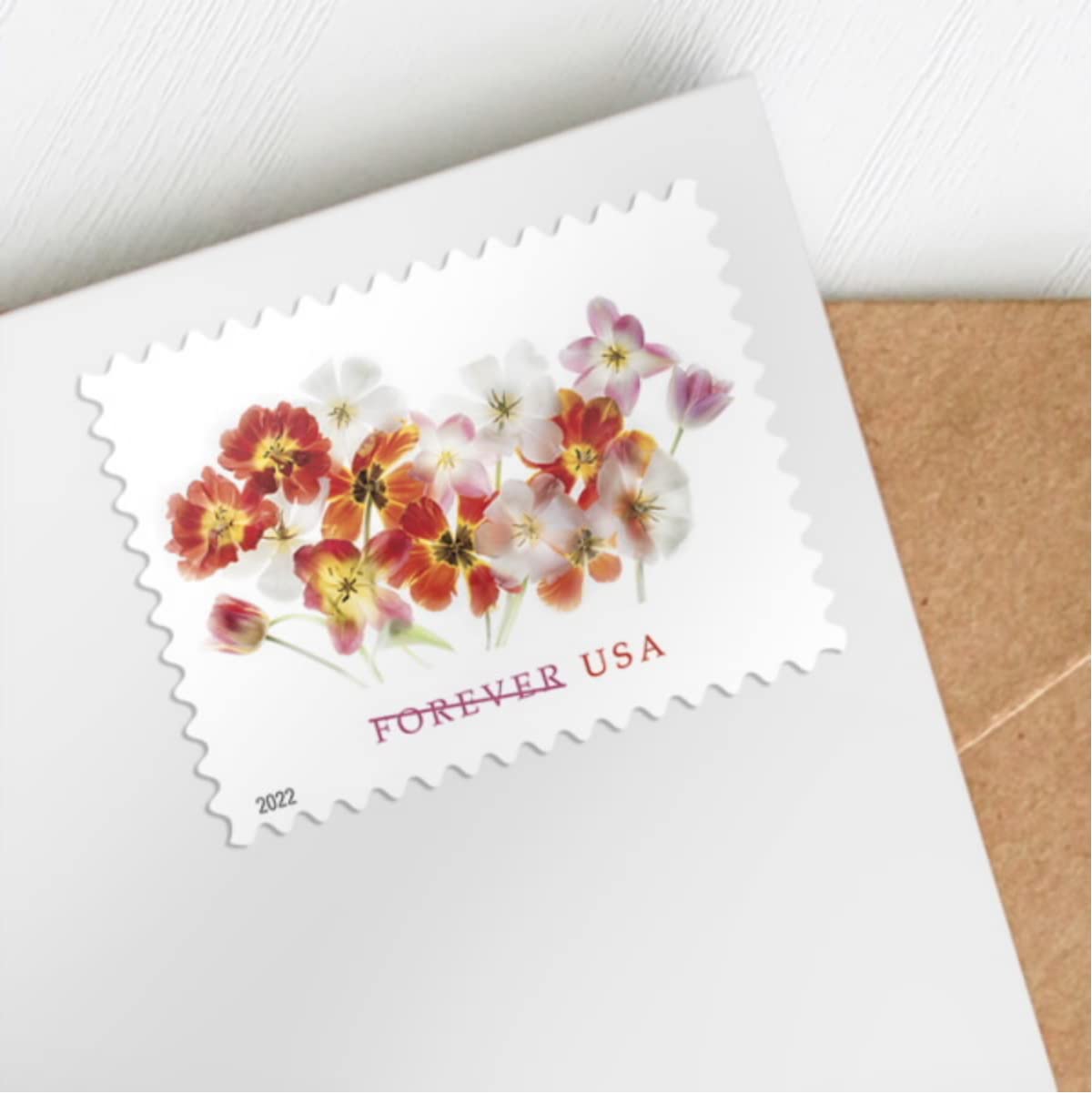 USPS Tulips (Sheet of 20) Postage Forever Stamps Beauty Flowers Garden Love 2022 Scott #5681