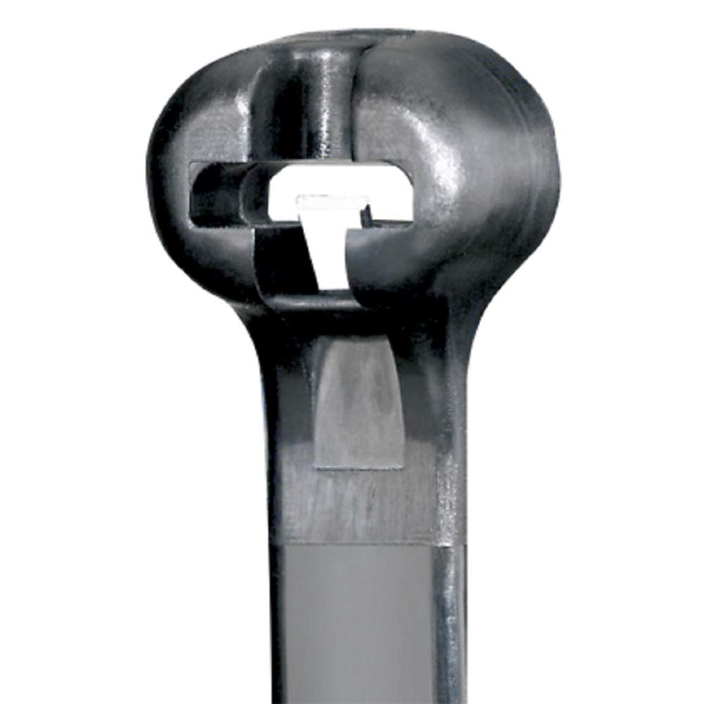 Panduit BT2S-M0 Cable Tie, Metal Barb, Standard, Weather Resistant Nylon 6.6, 8.0-Inch Length, Black (1,000-Pack)