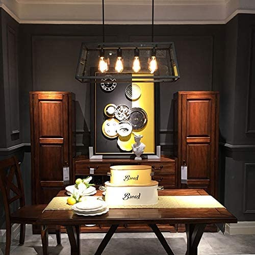 LED Dimmable Edison Light Bulbs 4W Vintage Light Bulb, 2200K-2400K Warm White (Amber Glass), Antique LED Edison Bulbs, Squarrel Cage Filament,ST64, E26 LED Bulb Base