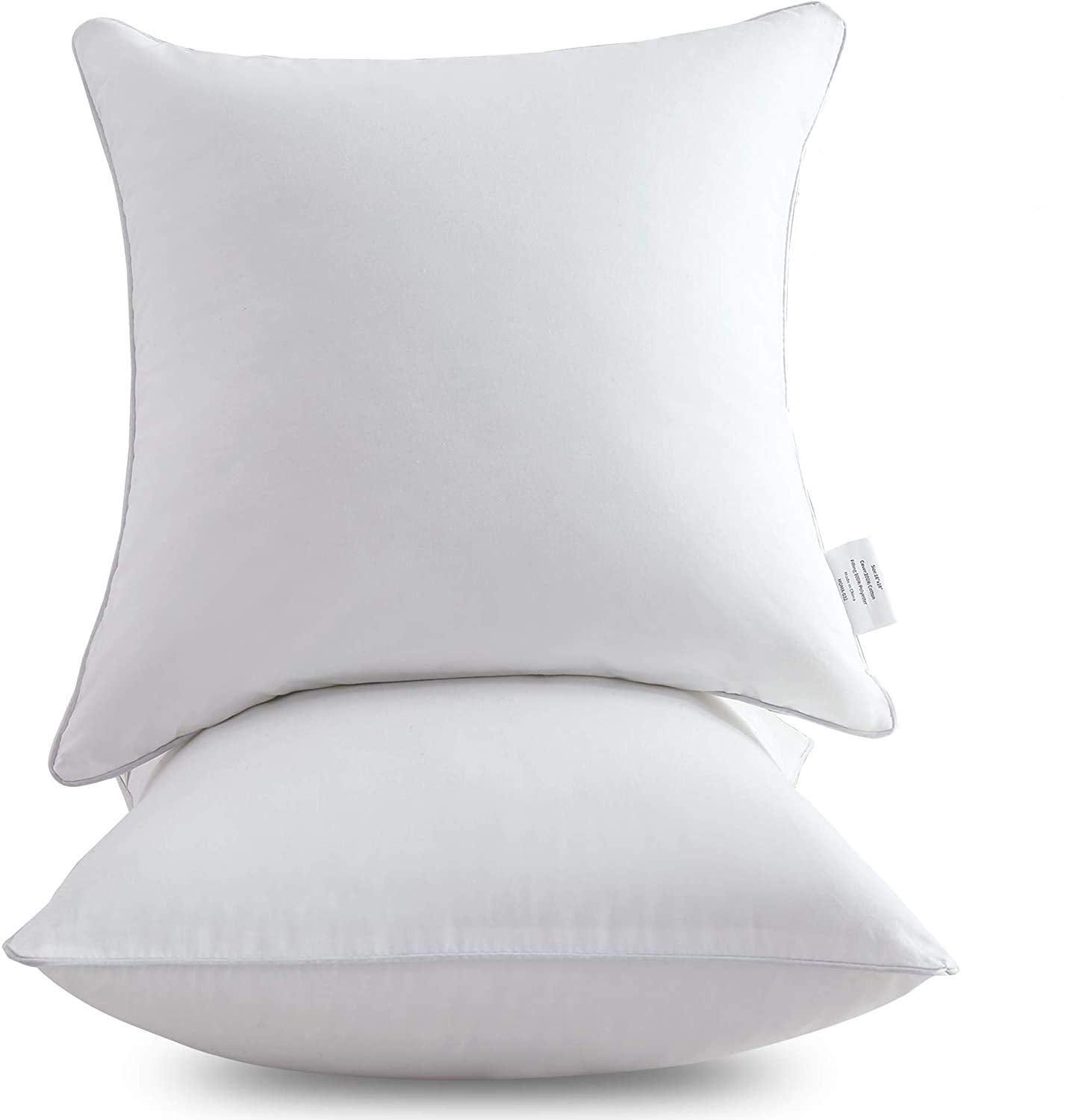 Leeden 22 x 22 Pillow Inserts (Set of 2) - Throw Pillow Inserts with 100% Cotton Cover - 22 Inch Square Decorative Pillows for Sofa, Couch, Bed and Home Decor