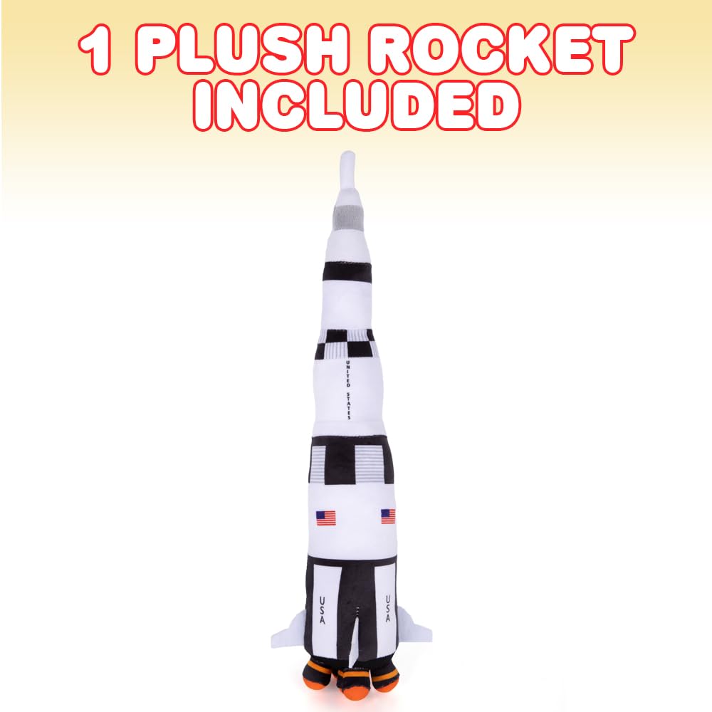 ArtCreativity Saturn Rocket Plush Toy for Kids, 18.5 Inch Space Shuttle Stuffed Toy with Realistic Details, Space Room Décor, NASA Spaceship Nursery Décor, Great Outer Space Toys for Boys & Girls