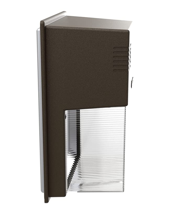 Lithonia Lighting 7" LED Wall Pack Light, Outdoor LED Wall Light, Adjustable Lumens, Switchable Color Temperature, Switchable Photocell Sensor, MVolt, Dark Bronze (TWS LED ALO SWW2 MVOLT PE DDB M2)