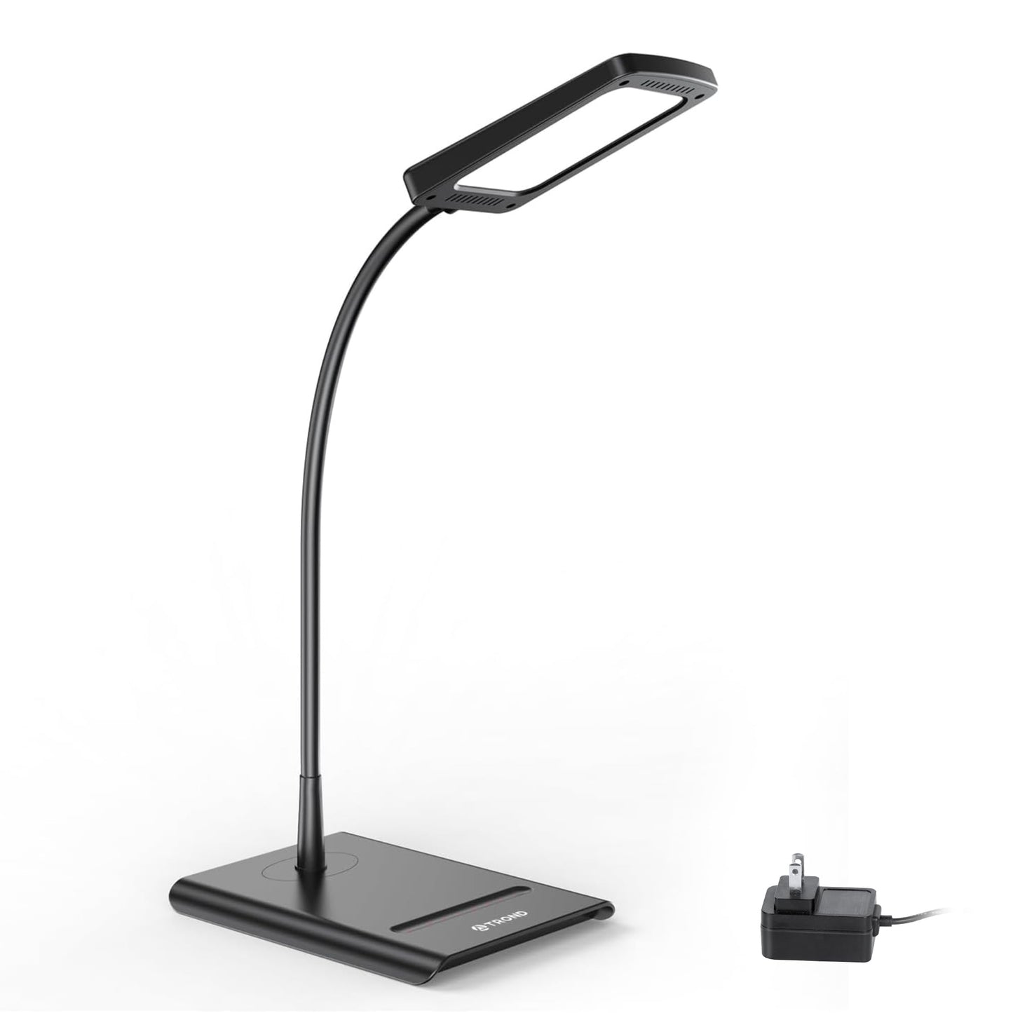 TROND Desk Lamp, Bright Dimmable Eye-Caring Table Lamp, 3 Color Modes 7 Brightness Levels, Flexible Gooseneck, Touch Control, Memory Function, Desk Light for Home Office Dorm Room Essentials, Black
