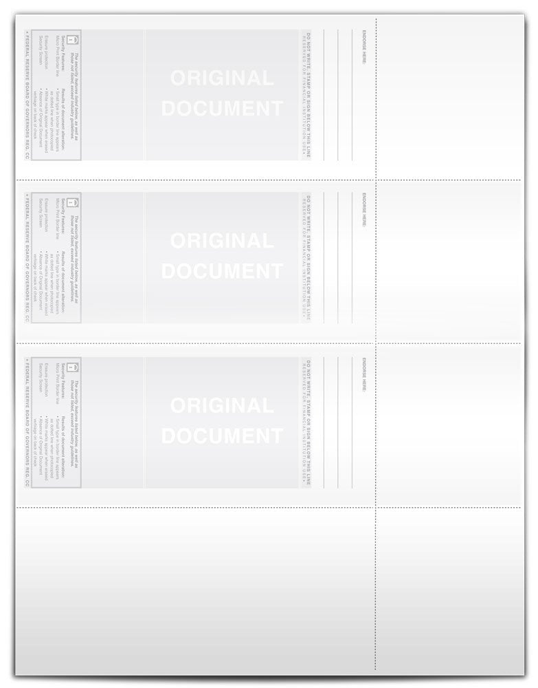 VersaCheck Secure Checks - 750 Blank Business or Personal Wallet Checks - White Canvas - 250 Sheets Form #3001-3 Per Sheet