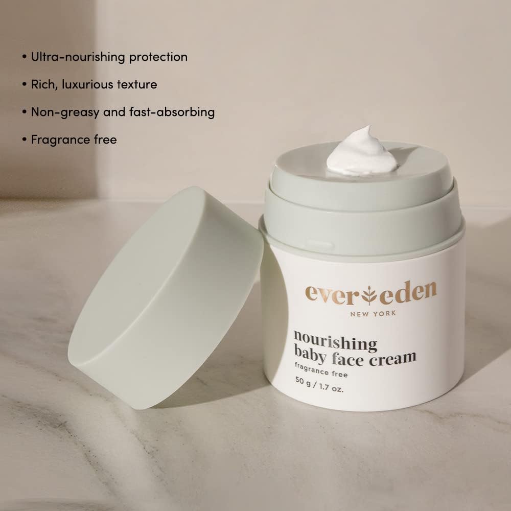 Evereden Dry Relief DUO - Baby Face Cream (1.7oz) & Baby Lip Balm (0.13oz) - Clean, Vegan, & Easy to Use Toddler Chapstick & Baby Cream Bundle for Deep Soothing Hydration - Non-Greasy & Fragrance-Free