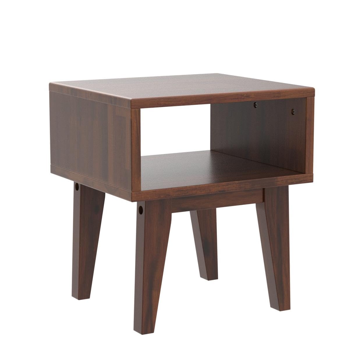 Acacia Serena Nightstand/End Table Solid Wood Bed Side Table for Bedroom Living Room College Dorm (Chocolate)