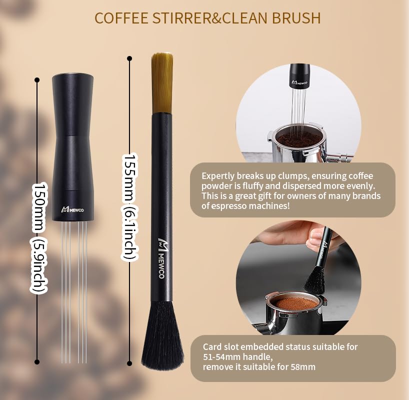 7 Pack Espresso Tamper Station&Coffee Distributor Tamper&Espresso WDT Stirrer&Coffee Tamping&Brush&Coffee Dosing Funnel&Espresso Puck Screen, Espresso Accessories for Bar Home Office (54 mm)
