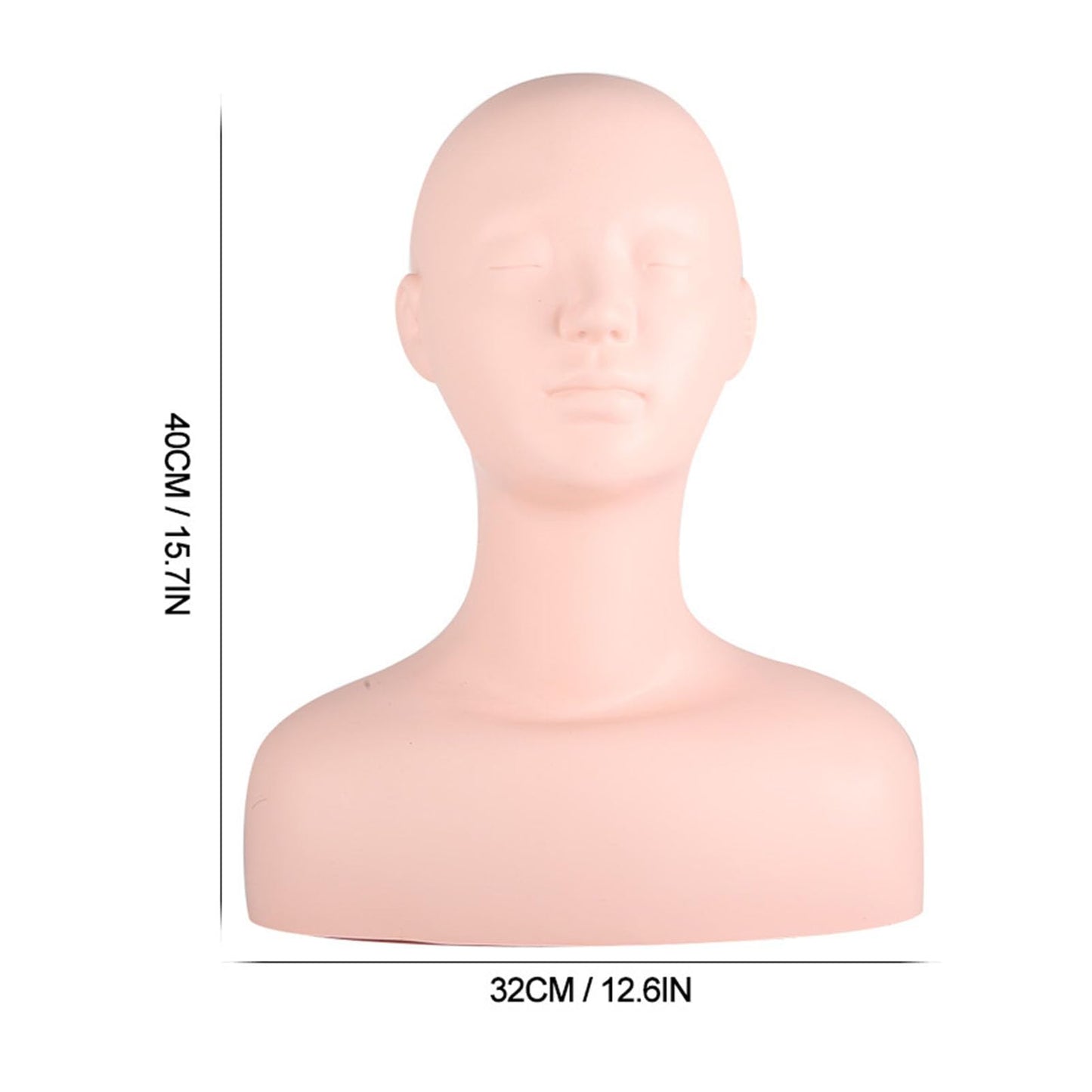 Lwuey Multi Function Makeup Practice Model, Esthetics Soft Mannequin Head with Shoulders Massage Wig Hat Display Silicone PVC Skin Texture Facial Practicing for Salons Cosmetology School Students
