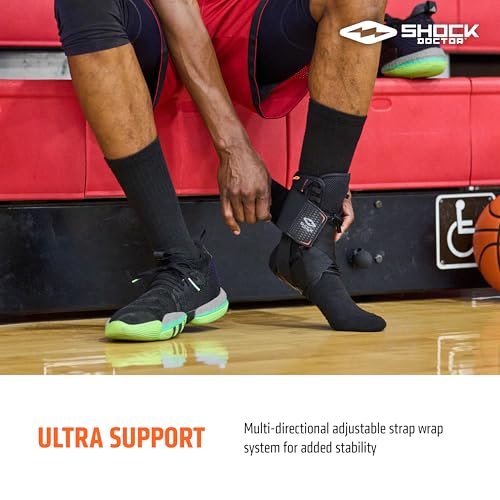 Shock Doctor Adult Ultra Wrap Lace Ankle Support, Small, Black