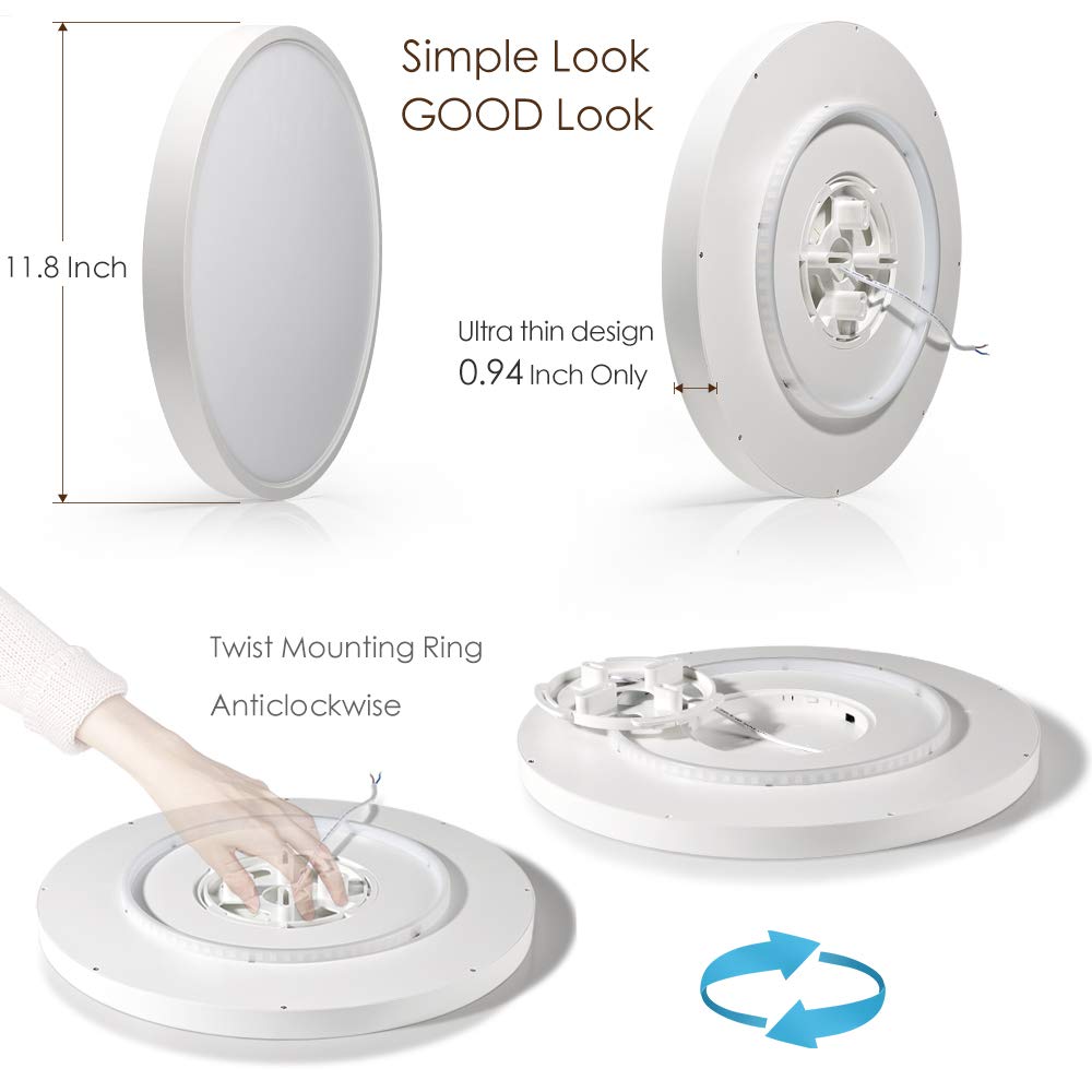 TALOYA Alexa Ceiling Light Smart, WiFi, Compatible with Google, 15.8 Inch Modern Dimmable Flush Mount LED Light Fixture for Living Room Office Kitchen, 28W RGBW