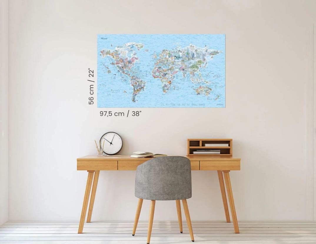 World Dive Wall Map - Illustrated World Scuba Diving Poster