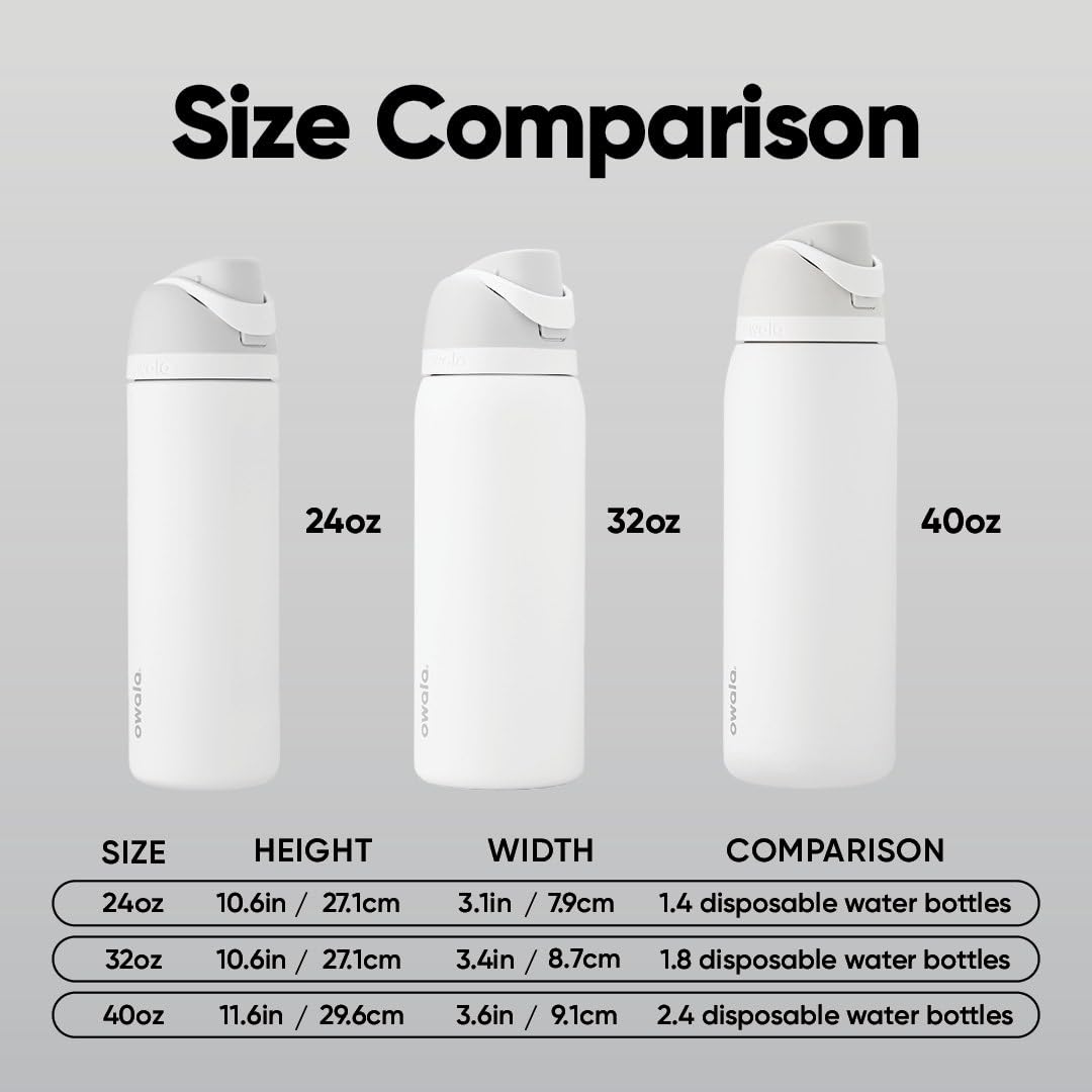 Owala FreeSip Insulated Stainless Steel Water Bottle with Straw, BPA-Free Sports Water Bottle, Great for Travel, 32 Oz, Down To Earth