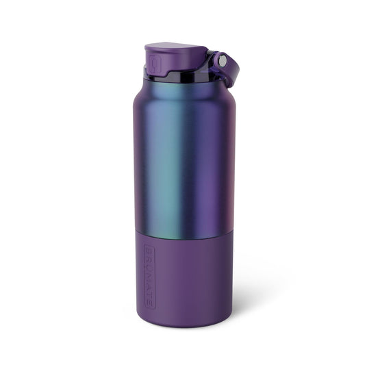 BrüMate Rise 35oz Water Bottle With 100% Leakproof Covered Silicone Straw | Insulated Stainless Steel Water Bottle With Removable Straw | Fast Flow | Soft Sip Silicone Spout | BPA-Free (Dark Aura)