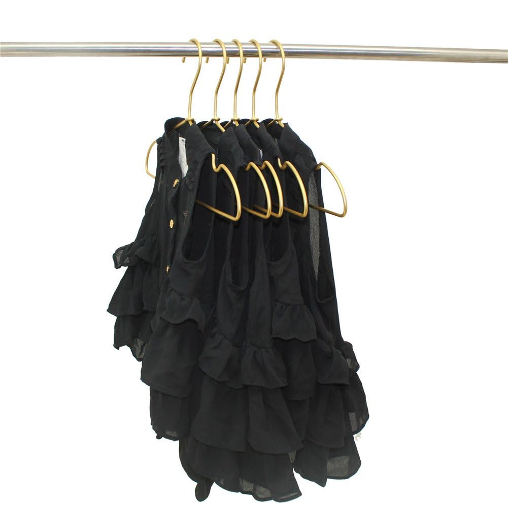 Koobay 12.6” Matte Gold Metal Kids Baby Hangers, 60Pack, Non Slip Suit for Coated Wire Children Clothes Hangers Closet Storage, Retail Display,Space Saving for Toddler Coats Infant Hangers