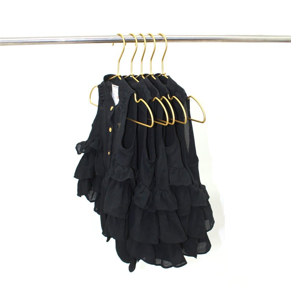 Koobay 12.6” Matte Gold Metal Kids Baby Hangers, 60Pack, Non Slip Suit for Coated Wire Children Clothes Hangers Closet Storage, Retail Display,Space Saving for Toddler Coats Infant Hangers