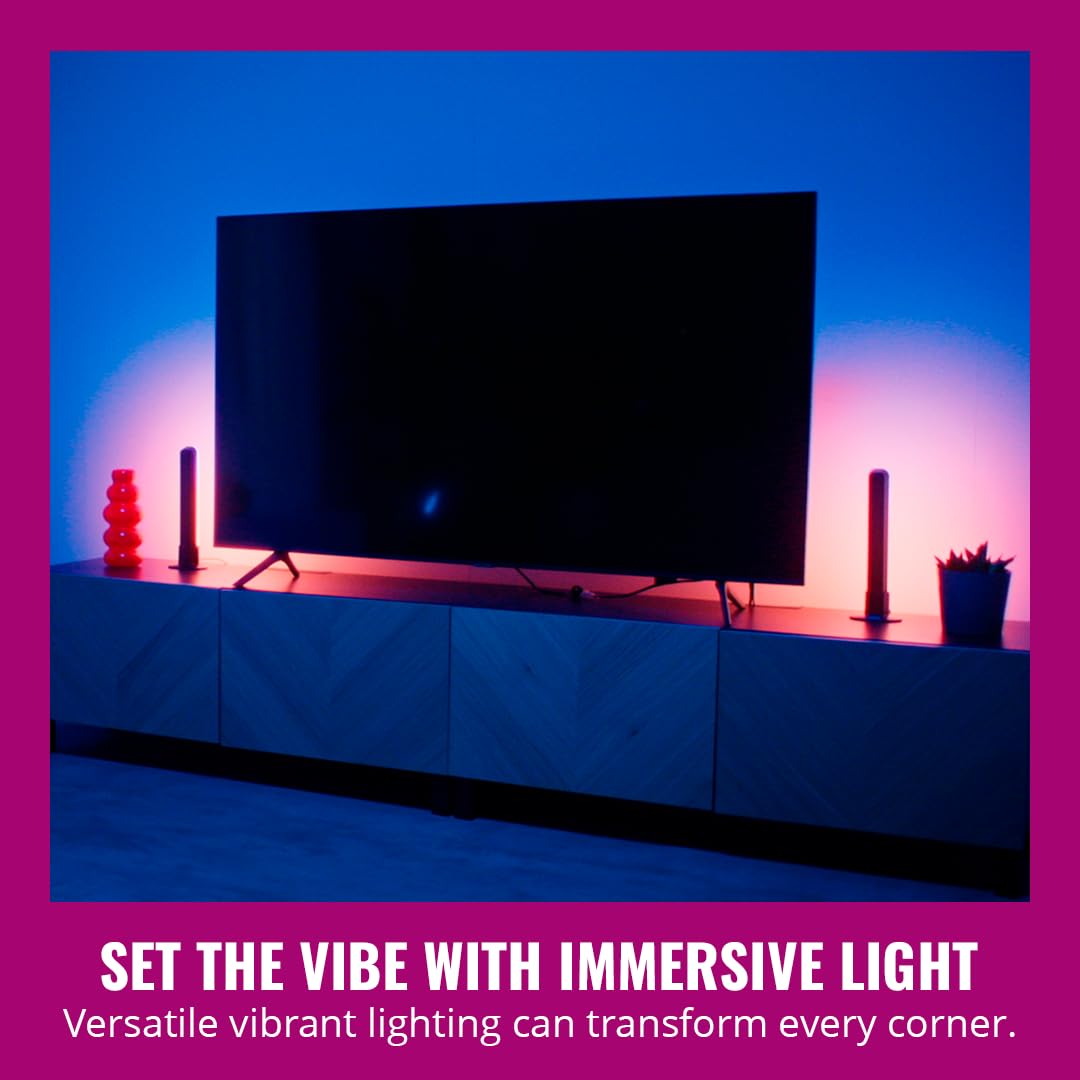 WiZ Connected Gradient Light Bars, RGBIC, Display Multiple Colors, 150 Lumens, Versatile Placement, Easy Setup, LED, Connect to Wi-Fi, Control with App/Voice
