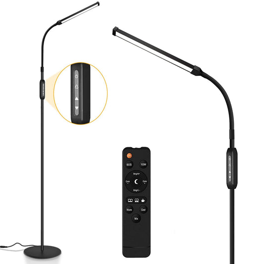 EBEST Led Floor Lamp for Eyelash Extensions Standing Floor Lamps for Office Eyelash lamp Tattoo Light Reading Lamp for Bedroom Makeup Lash Light Extension (Black - RY)