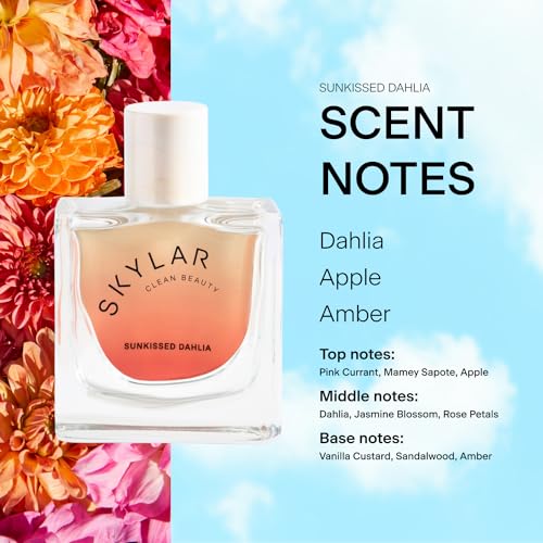 Skylar Sunkissed Dahlia Eau de Parfum - Hypoallergenic & Clean Perfume for Women & Men, Vegan & Safe for Sensitive Skin - Floral Perfume with Notes of Dahlia, Apple & Amber - 50mL /1.7 Fl oz