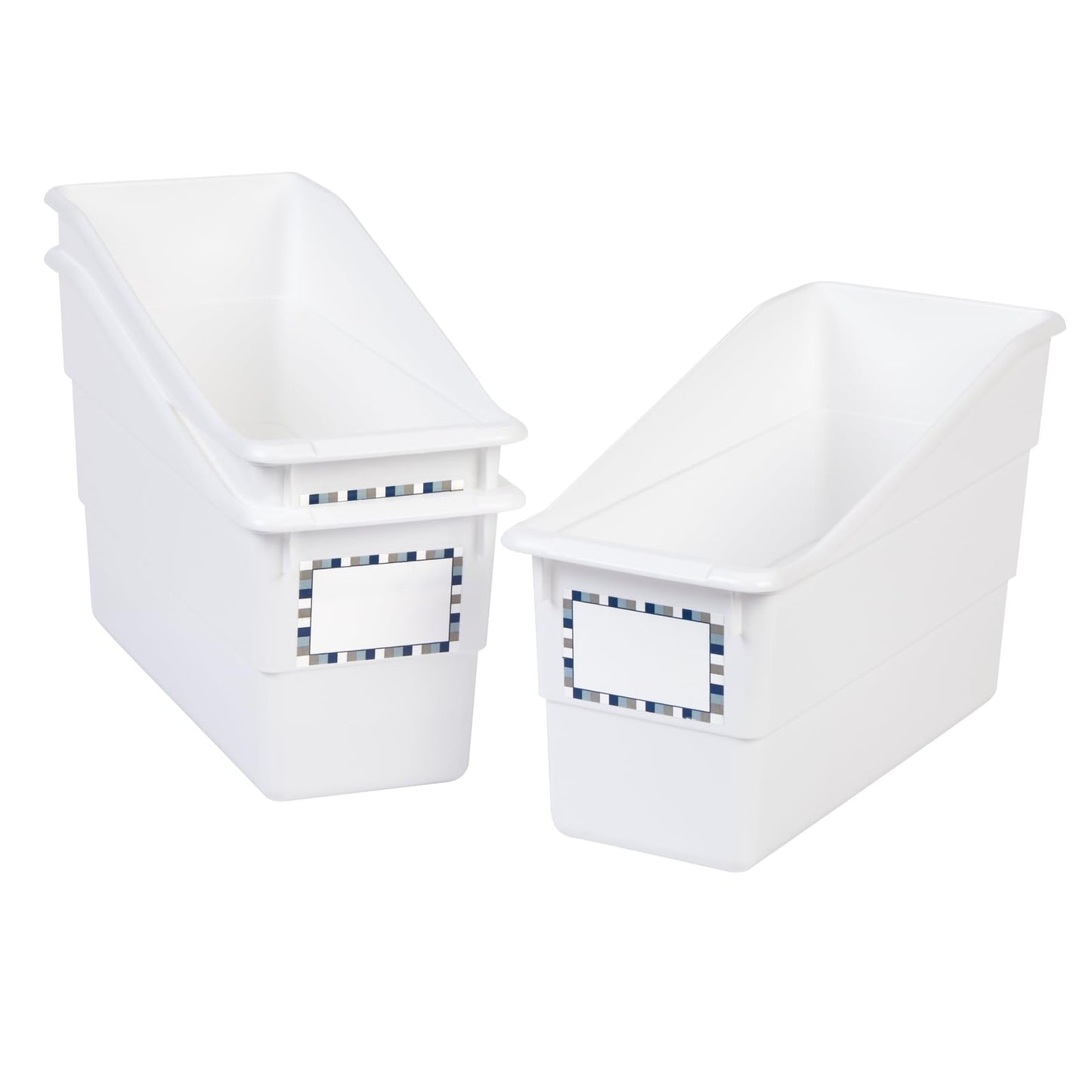 Really Good Stuff Durable Book and Binder Holder - 6pack, White Color, 5 ?" x 12 ?" x 7 ?", Classroom Organization, Storage Solution, Sturdy and Versatile