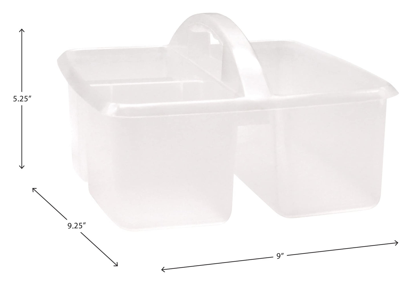 Teacher Created Resources Clear Portable Plastic Storage Caddy 6-Pack for Classrooms, Kids Room, and Office Organization, 3 Compartments