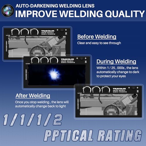 2×4.25 Auto Darkening Welding Lens - Shade 5-13 Adjustability | True Color Welding Lens | Ideal for Pancake & Pipeliner Welding Hoods | Welding Lens 2×4 1/4 (HD)