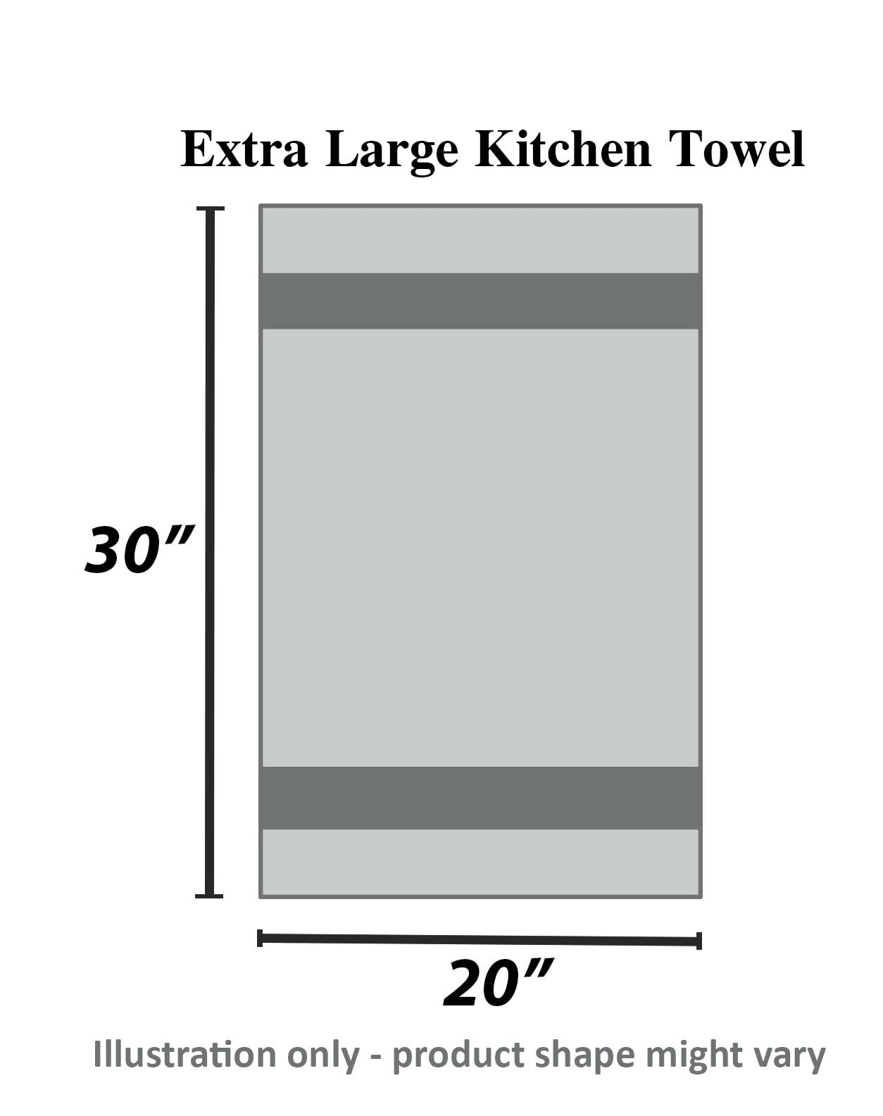 Urban Villa Kitchen Towels 100% Cotton Pack of 6, Highly Absorbent Quick Drying Super Soft Premium Dish Towels for Kitchen with Hanging Loop Hand & Tea Towels - 20x30 Inch, (Blue & White, Striped)