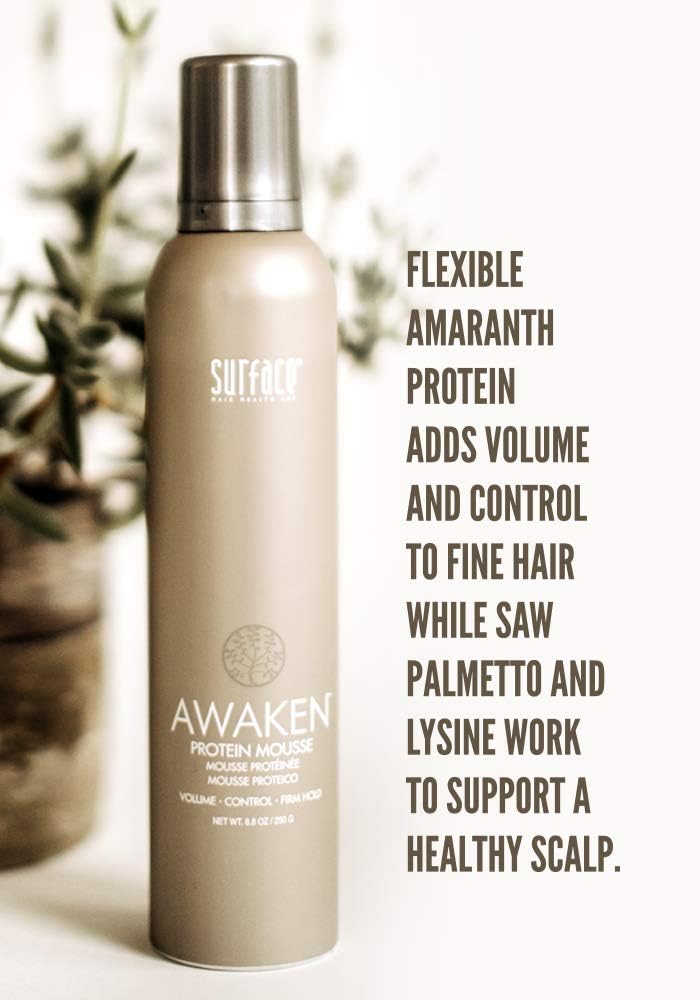 Surface Hair Awaken Mousse: Color Safe, Volumizing, Firm Hold Hair Mousse to Thicken Hair, Sulfate-Free, Paraben-Free, 8.8 oz