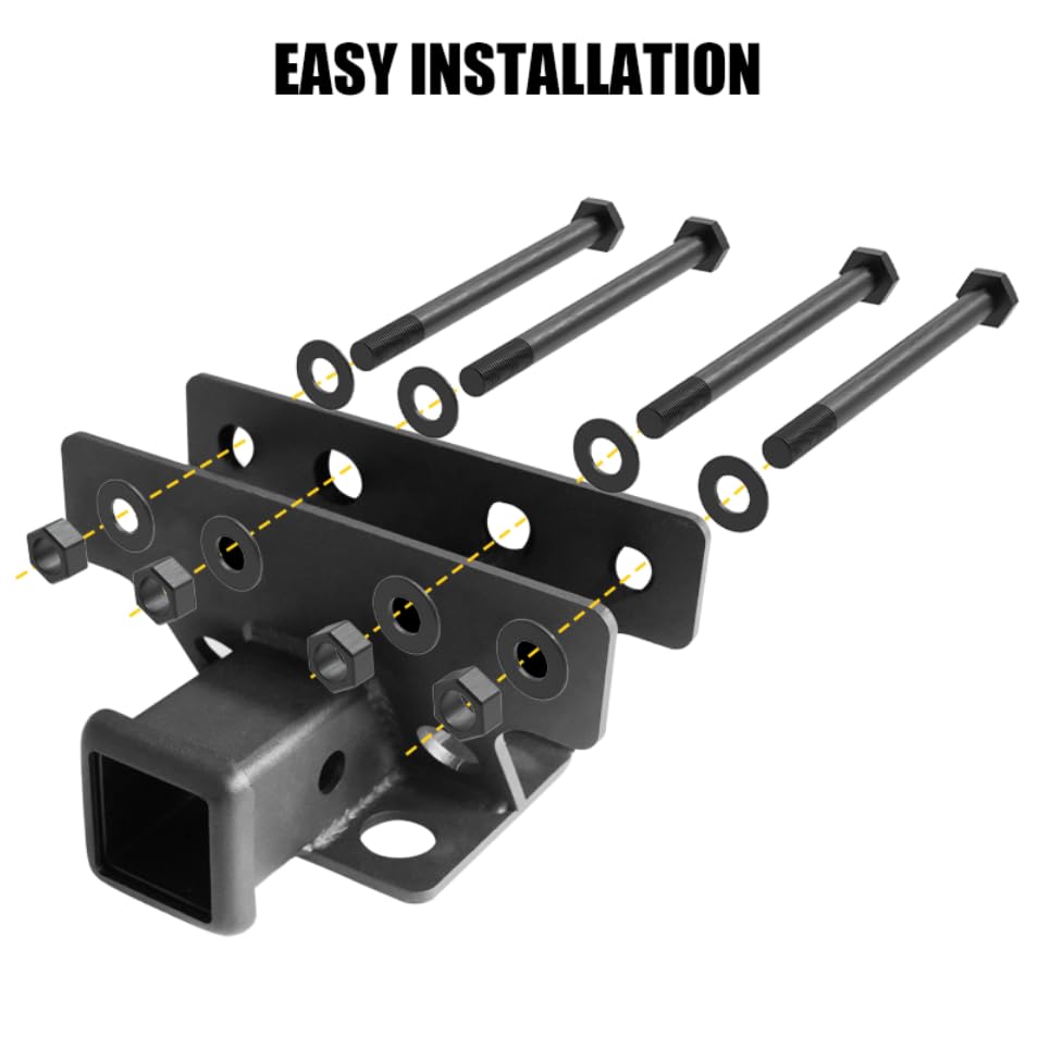 MusixiA Trailer Tow Hitch Receiver Kit for Ford Bronco 2021 2022 2023 2024 2025 2 Door & 4 Door Hitch Receiver with Cover, 2 Inch Receiver Hitch Towing Hook (Exclude Bronco Sport)