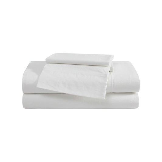 Eddie Bauer - King Sheet Set, Washed Percale Bedding Set with Deep Pockets, Super Soft, 100% Luxury Cotton with Smooth Percale Weave (Off-White)