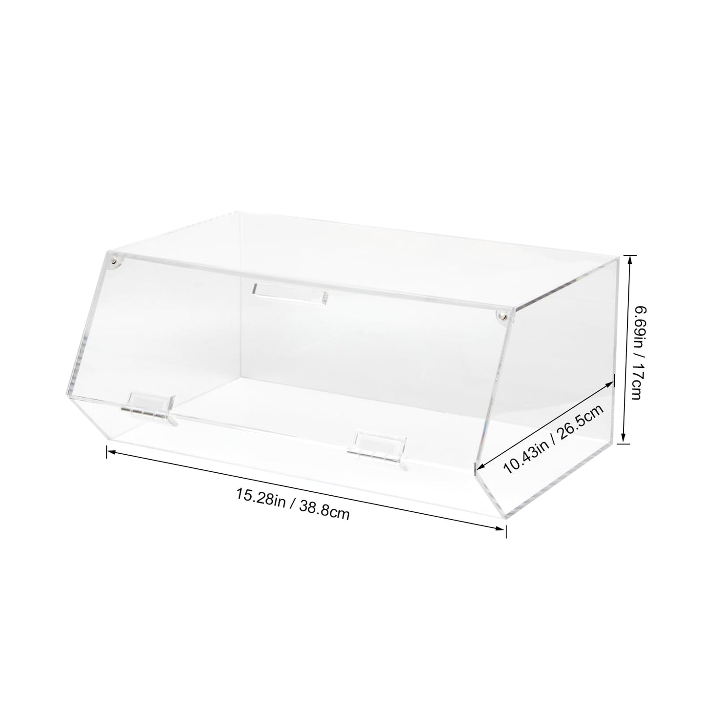 KVMORZE Acrylic Stackable Bakery Box with Non-Slip Mat, Pastry Display Case, Kitchen Pastry Container Display, Portable Storage Holder Stand for Baked Goods, Fruits, Vegetables, 15.3" x 10.4" x6.7"