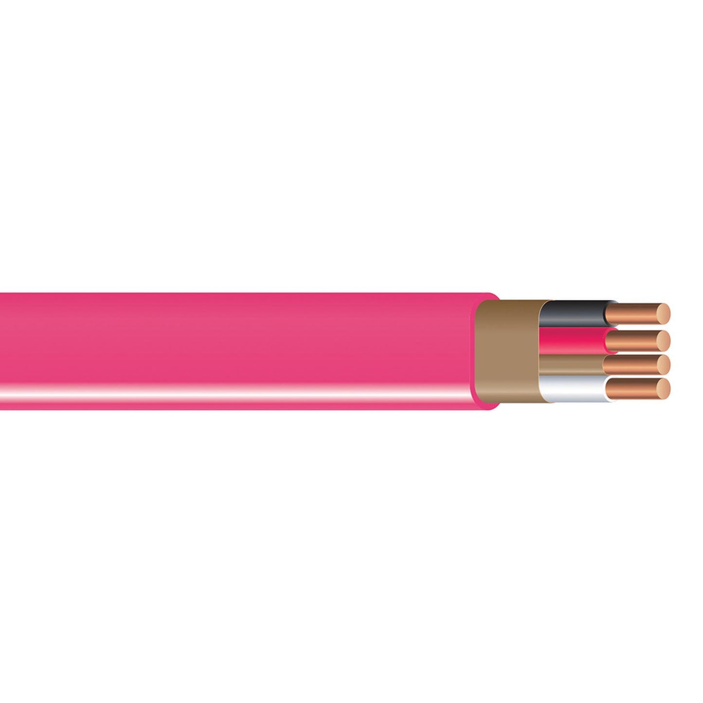 Southwire Romex SIMpull Residential Wire, 10 Gauge, 3 Conductor, 25Ft, NMW/G Wire, Pink, 63948521