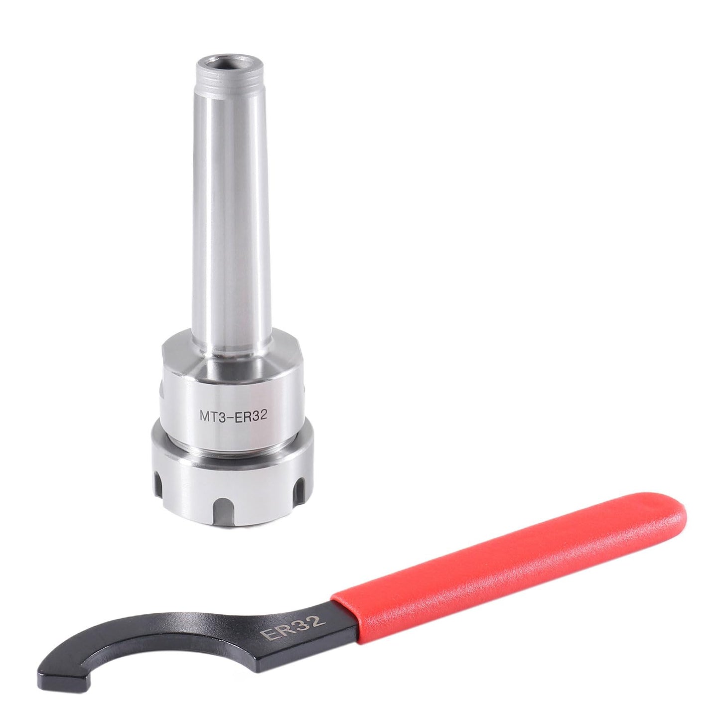 Accusize Industrial Tools Mt3 Shank Er32 Chuck with 11Pc Collets Kit, 1/8'' - 3/4'' by 16Th, Morse Taper Collet System, 0223-0304