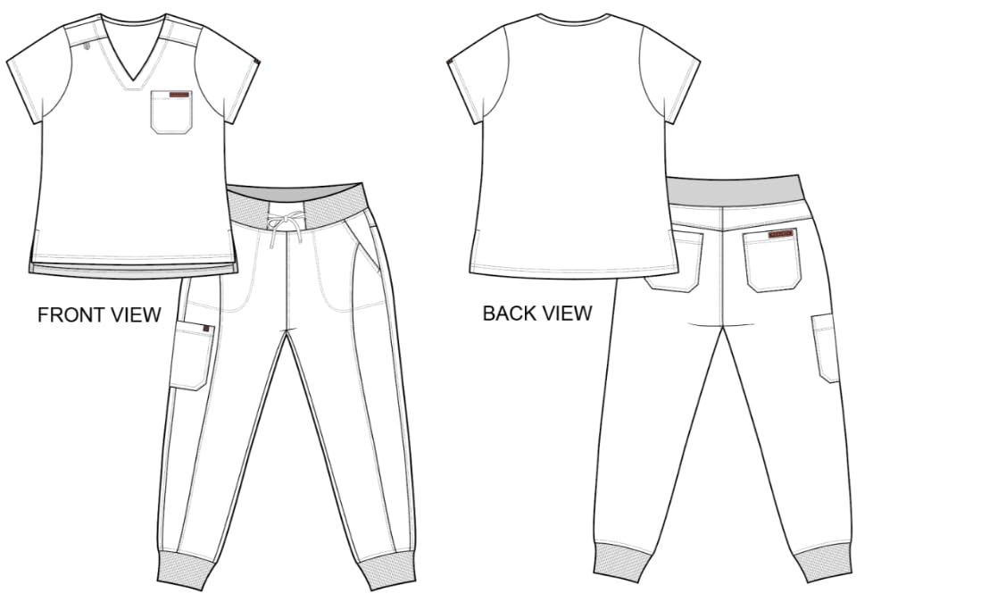 MONARCH UNIFORMS Slim Fit Stretchy Scrubs Women's Jogger Scrub Set Slim Jogger Scrubs with Tuck-In Top for Women