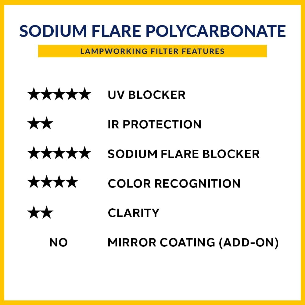 Sodium Flare Polycarbonate Clip-on Flip-up Lampworking Glasses